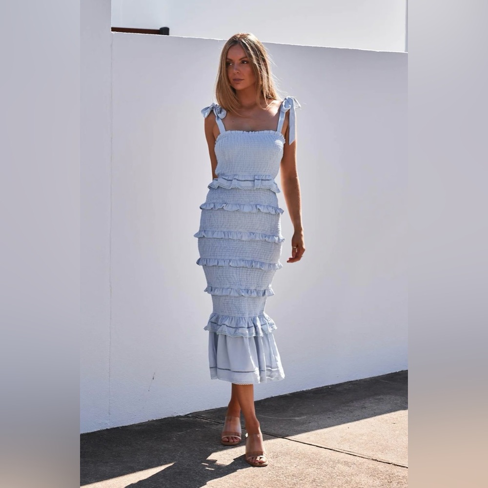 Two Sisters Adele Dress- Baby Blue
